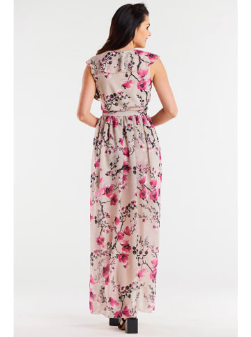 Awama Kleid in Beige/ Pink
