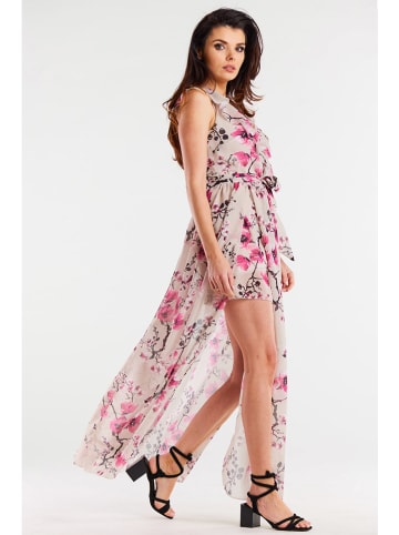 Awama Kleid in Beige/ Pink
