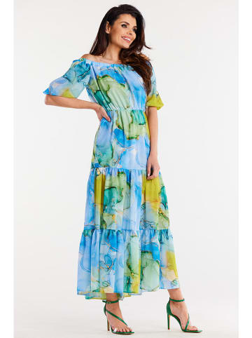 Awama Kleid in Blau/ Gelb