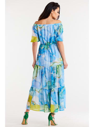 Awama Jurk blauw/geel