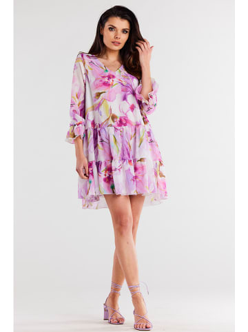 Awama Jurk roze/wit