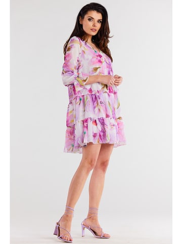 Awama Jurk roze/wit