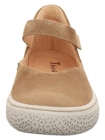 Think! Leder-Spangenballerinas "Tjub" in Hellbraun