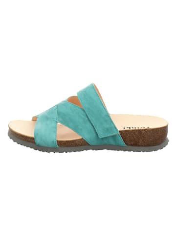 Think! Leren slippers "Julia" turquoise