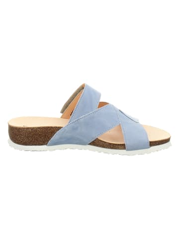 Think! Leren slippers "Julia" lichtblauw