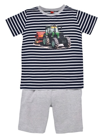 Bondi Pyjama "Tractor" grijs/ donkerblauw