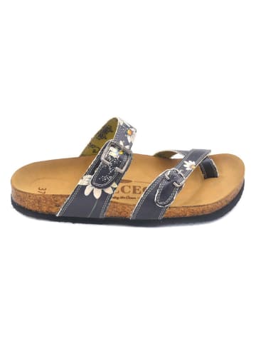 Calceo Teenslippers donkerblauw/wit