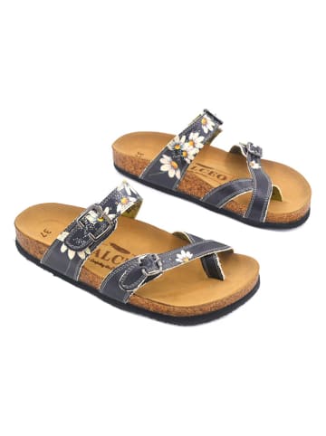 Calceo Teenslippers donkerblauw/wit