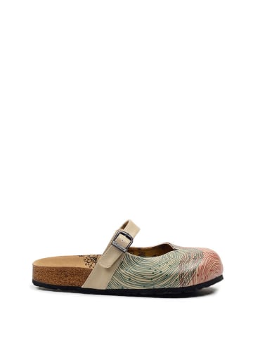 Calceo Clogs beige/rood