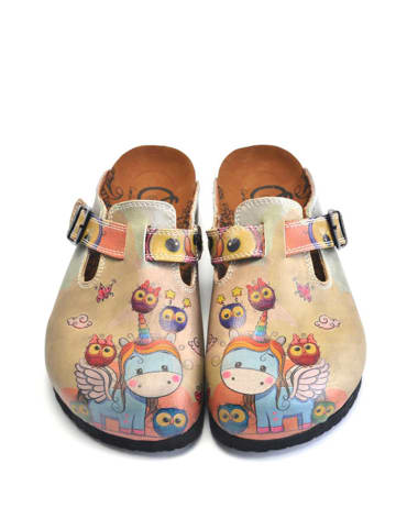 Calceo Clogs in Beige/ Bunt