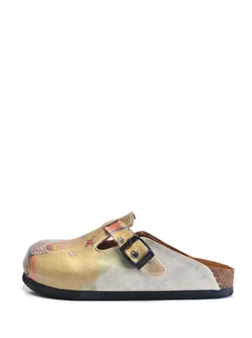 Calceo Clogs in Beige/ Bunt