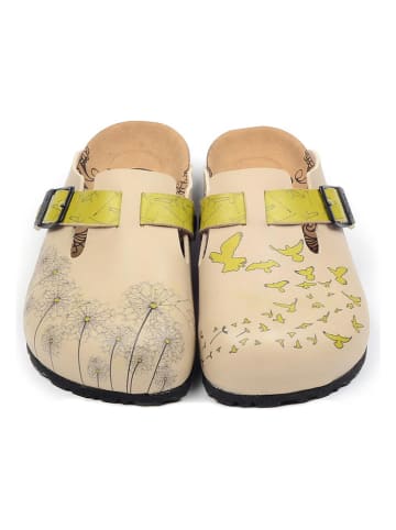 Calceo Clogs beige/geel/meerkleurig