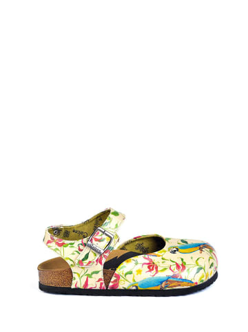 Calceo Enkelsandalen crème/meerkleurig
