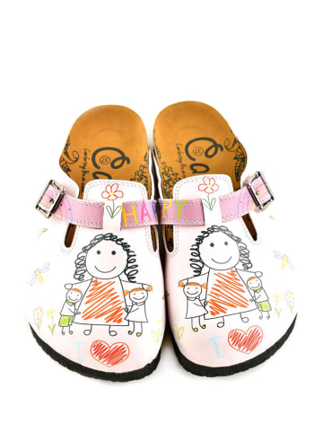 Calceo Clogs in Rosa/ Bunt