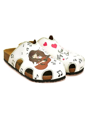 Calceo Clogs in Weiß/ Bunt
