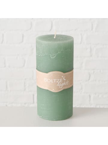 Boltze 3-delige set: stompkaarsen groen/turquoise - 2x 451 g