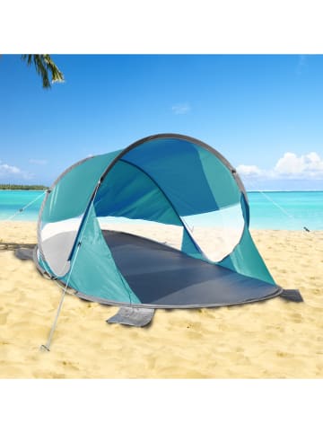 Profigarden Pop-up strandtent blauw - (B)200 x (H)90 x (D)120 cm