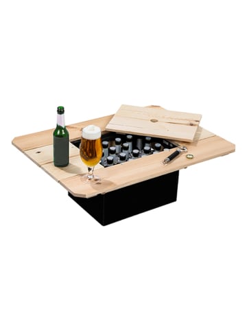 Nature Fellow Bierkasten-Tischplatte in Natur/ Schwarz - (B)79 x (H)10,5 x (T)57,5 cm