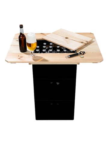 Nature Fellow Bierkasten-Tischplatte in Natur/ Schwarz - (B)79 x (H)10,5 x (T)57,5 cm
