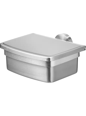 AMARE Edelstahl-Feuchttücherbox in Silber - (B)17,5 x (H)6,5 x (T)15,5 cm