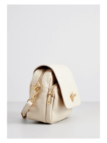 Christian Laurier Leder-Umhängetasche "Beeza" in Creme - (B)22 x (H)18 x (T)7 cm