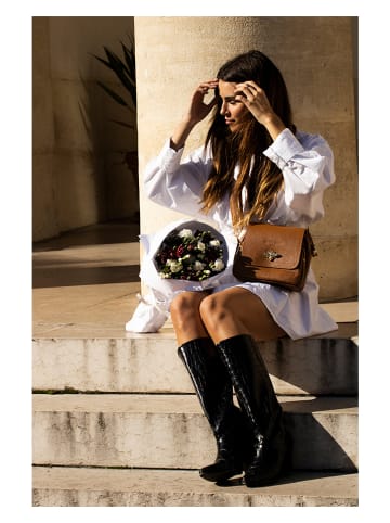 Christian Laurier Skórzana torebka "Beeza" w kolorze karmelowym - 22 x 18 x 7 cm