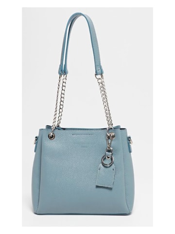 Christian Laurier Leder-Schultertasche "Rachel" in Hellblau - (B)24,5 x (H)20 x (T)10 cm