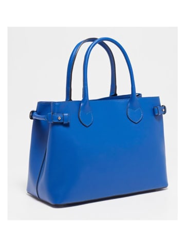Christian Laurier Leder-Henkeltasche "Anita" in Blau - (B)32,5 x (H)23 x (T)15,5 cm