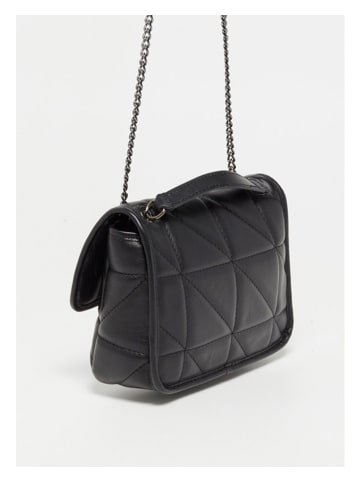 Leder-Umhängetasche "Tania" in Schwarz - (B)21 x (H)14,5 x (T)7 cm