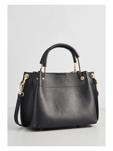 Christian Laurier Leder-Henkeltasche "Lamy" in Schwarz - (B)27 x (H)18 x (T)11 cm