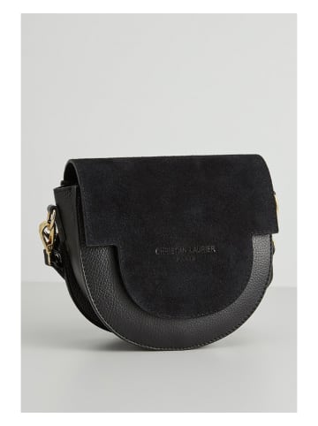 Christian Laurier Leder-Schultertasche "Lexa" in Schwarz - (B)22 x (H)18 x (T)8 cm