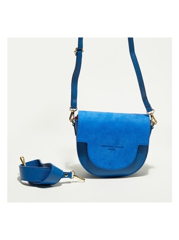 Christian Laurier Leder-Schultertasche "Lexa" in Blau - (B)22 x (H)18 x (T)8 cm