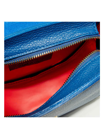 Christian Laurier Leren schoudertas "Lexa" blauw - (B)22 x (H)18 x (D)8 cm