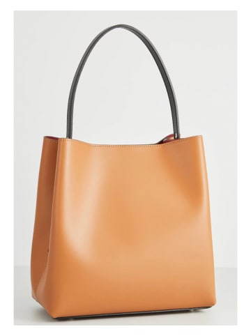 Christian Laurier Leder-Schultertasche "Jeny" in Camel - (B)29 x (H)32 x (T)13 cm