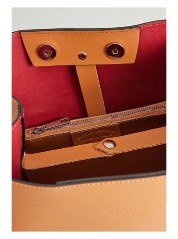 Christian Laurier Leder-Schultertasche "Jeny" in Camel - (B)29 x (H)32 x (T)13 cm