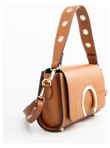 Christian Laurier Leder-Schultertasche "Ralph" in Camel - (B)26 x (H)14 x (T)8 cm