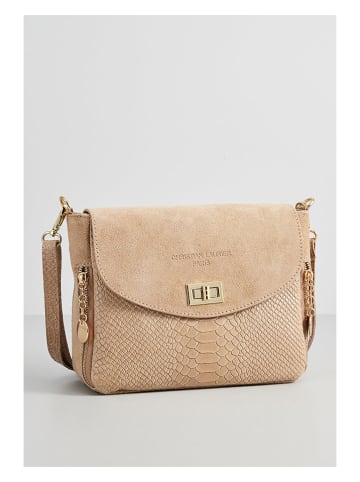 Christian Laurier Leder-Umhängetasche "Acil" in Beige - (B)23 x (H)18,5 x (T)8 cm