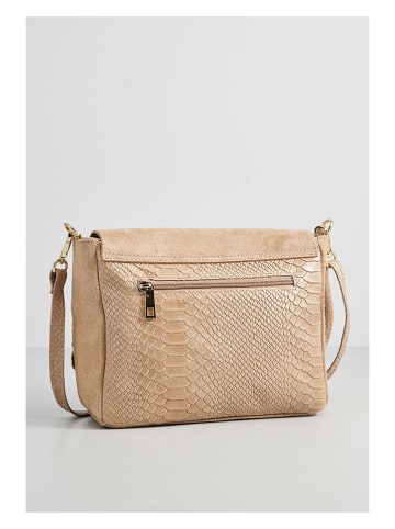 Christian Laurier Leder-Umhängetasche "Acil" in Beige - (B)23 x (H)18,5 x (T)8 cm