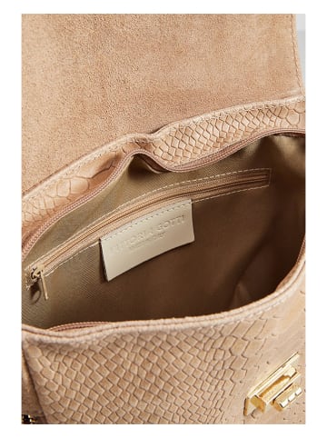 Christian Laurier Leder-Umhängetasche "Acil" in Beige - (B)23 x (H)18,5 x (T)8 cm