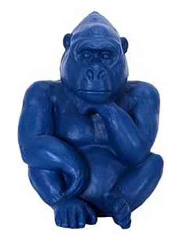 Garden Spirit Dekofigur "Gorille" in Blau - (B)38 x (H)54 x (T)37 cm