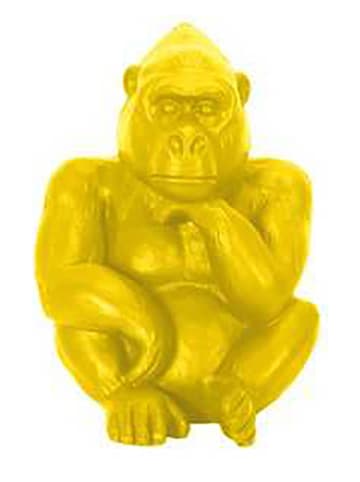 Garden Spirit Figurka dekoracyjna "Gorille" w kolorze żółtym - 38 x 54 x 37 cm