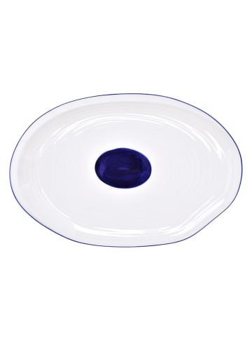 DUKA Servierteller in Weiß/ Dunkelblau - Ø 35 cm
