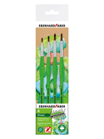 Eberhard Faber Synthetische penselen "Green Winner - Fijn" groen - 4 stuks