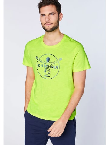Chiemsee Koszulka "Oscar" w kolorze limonkowym ze wzorem