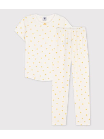 PETIT BATEAU Pyjama wit/geel
