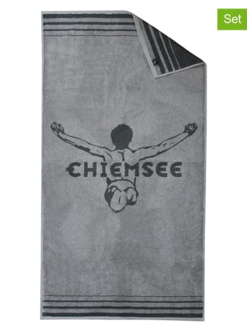 Chiemsee Ręczniki prysznicowe (2 szt.) "Miami" w kolorze srebrno-antracytowym