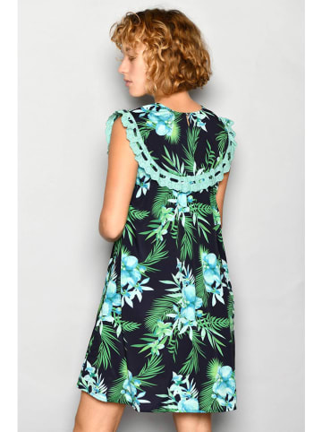 H.H.G. Kleid in Schwarz/ Grün/ Türkis