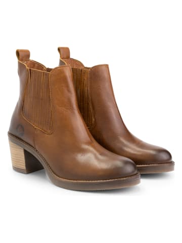 TRAVELIN' Leder-Chelsea-Boots "Carantec" in Hellbraun