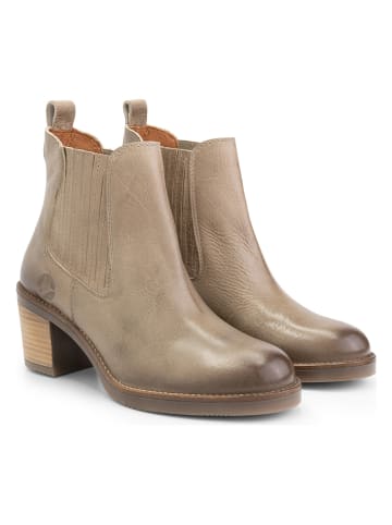 TRAVELIN' Leren chelseaboots "Carantec" beige