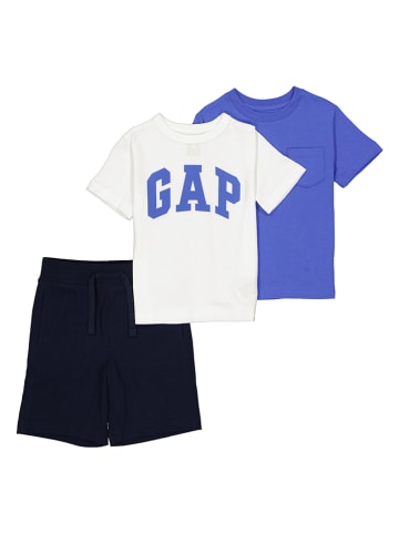 GAP 3-delige outfit blauw/wit